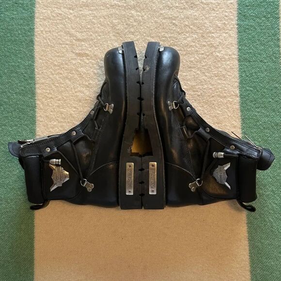 Vintage Harley Davidson Brake Light Biker Boots Size 13 Rick Stompers - Picture 4 of 7
